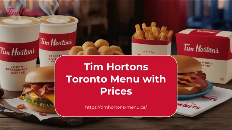 Tim Hortons Toronto Menu with Prices